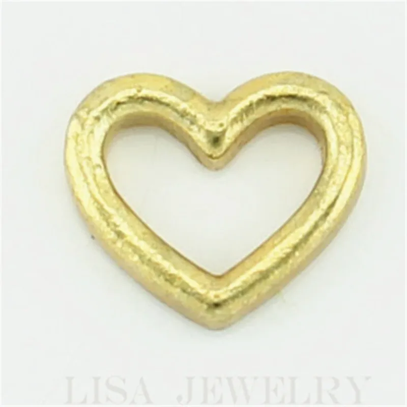 Новый дизайн Золотой полая подвеска в форме сердца подходит для плавающих