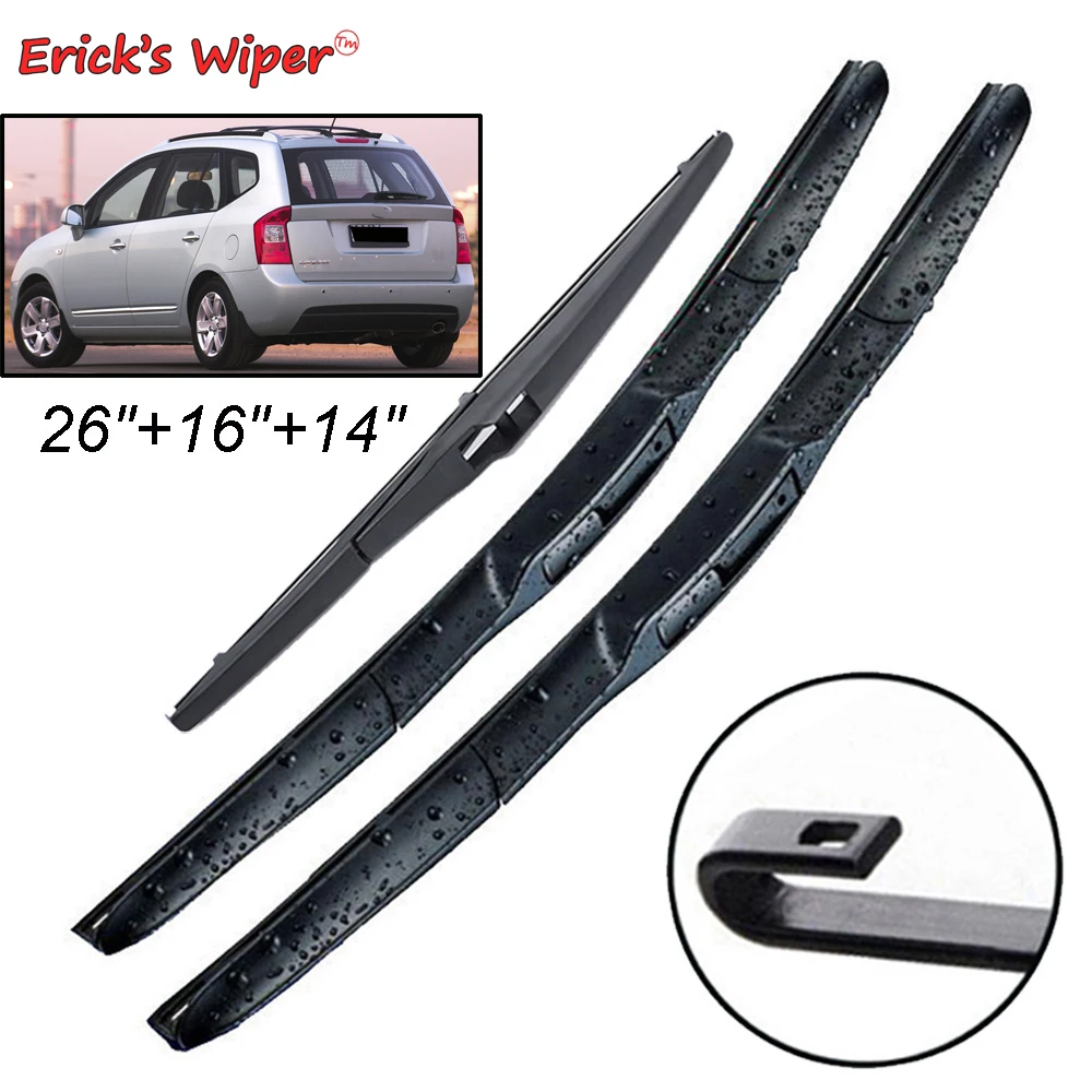 

Erick's Wiper Front & Rear Wiper Blades Set For Kia Carens UN 2006 - 2011 Windshield Windscreen Window Rain Brushes 26"+16"+14"