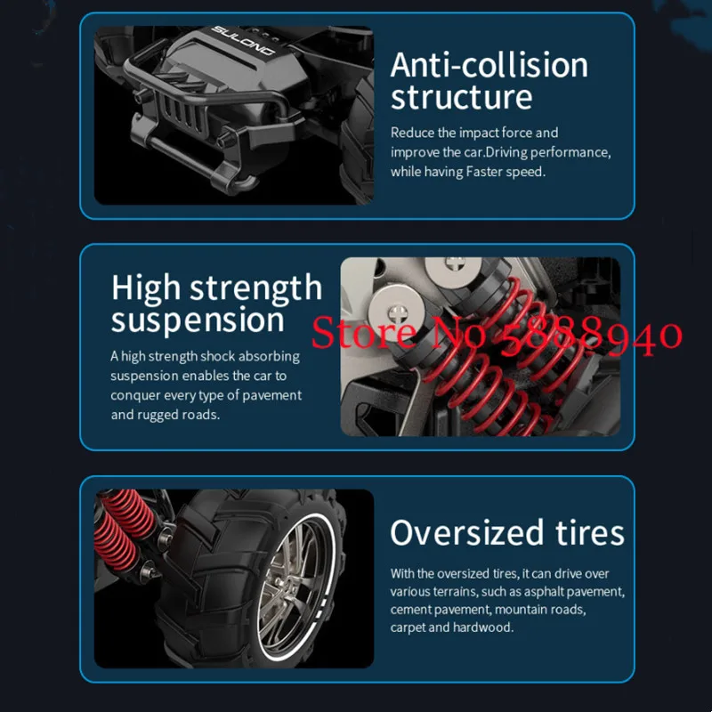Высокоскоростной гоночный автомобиль с дистанционным управлением для дрифта 80 м
