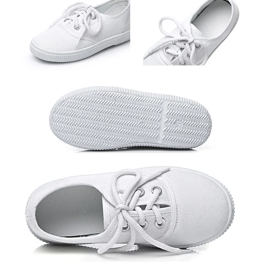 

White Sneakers Canvas Shoes For Girls Boys Children School Student Dance Gymnastics Casual Shoes Unisex Sport White Shoes