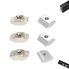 Мега, 100 шт., 50 шт., квадратные Т-образные гайки, скользящий паз, гайки для лодки, M3, M4, M5, M6, крепеж для Т-образной направляющей 2020, 3030, алюминиевые профили
