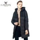 Куртка GASMAN на молнии, длинная, зимняя, женская, черная парка, пуховик, женское плотное пальто с капюшоном, женская одежда, теплое, осеннее пальто, 17616