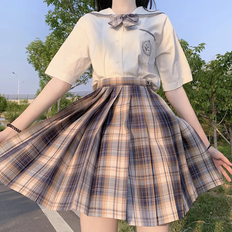 

NEW Summer Anime Skirt For Teen Girls Female High Waisted Mini Skirt Fashion Ladies Girls Short Skirt Preppy Style Plaid Skirts