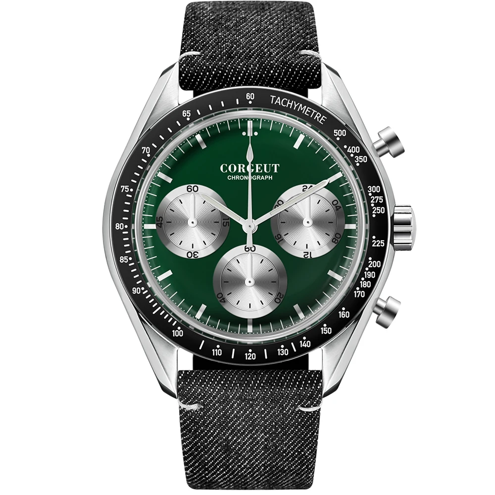 Роскошные мужские кварцевые часы с хронографом нержавеющая сталь 40 мм | Наручные