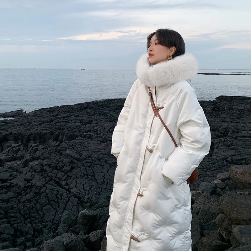 

Куртка женская зимняя с воротником из натурального Лисьего меха, в Корейском стиле, WPY1790, 2020