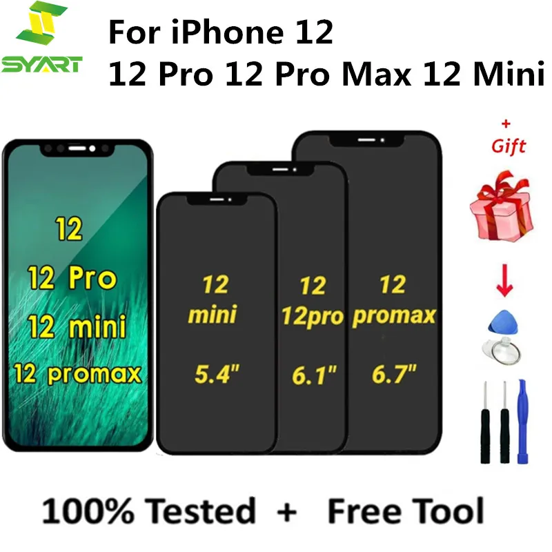 Pantalla LCD para iPhone 12 Pro 12 Pro Max 12 Mini, montaje de digitalizador con pantalla t&aacute;ctil, reemplazo sin p&iacute;xeles muertos-0