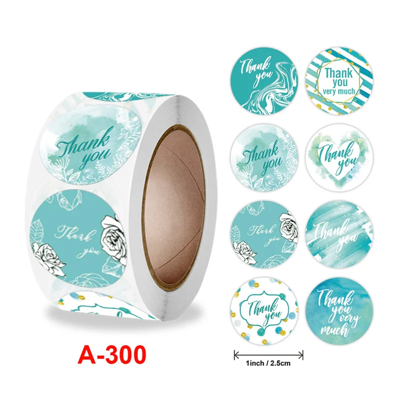 

Flowers Thank You Stickers 100 Labels 1 Inch Cartoon Paper Adhesive For Gift Bags Wedding Party Decoration Stickers