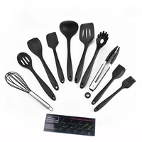 silicone kitchenware 10 piece set high temperature resistant non stick cooking shovel spoon utensils kitchen accessories scraper