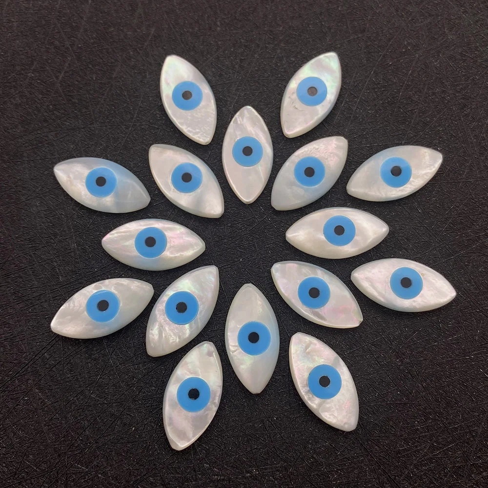 

2pcs/bag Natural Shell Eyeball Beads Mother-of-pearl Evil Eye DIY Jewelry Making Accessories Necklace Earring Charm Designer