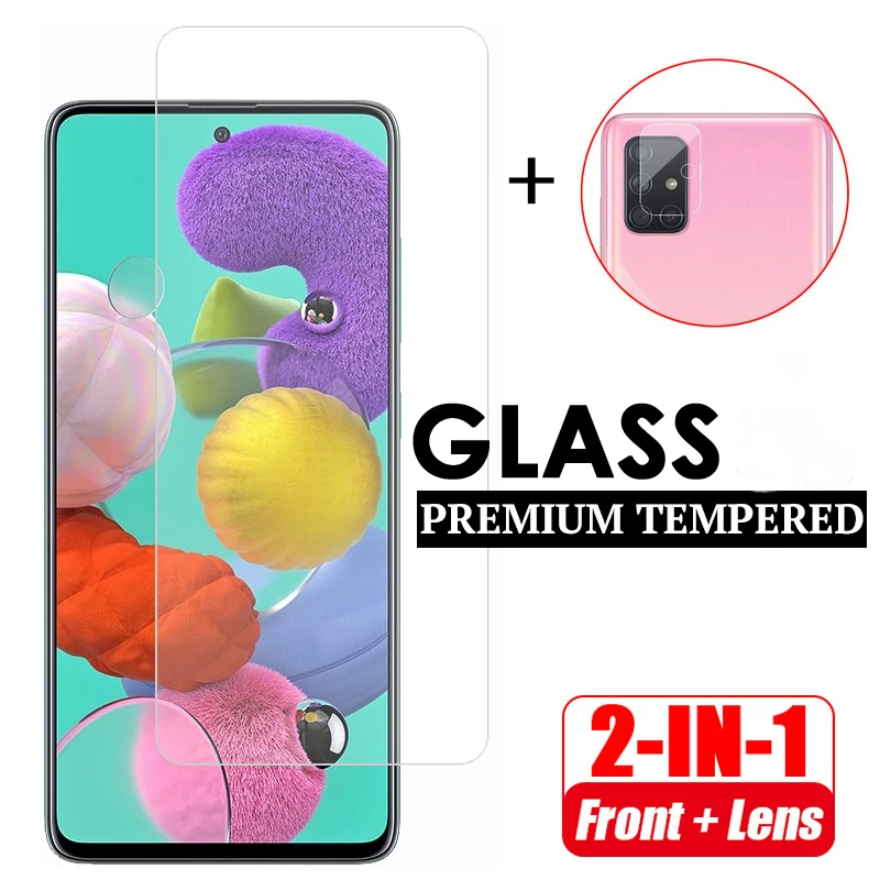 

2 в 1 объектив камеры закаленное стекло для samsung galaxy a51screen protector для samsung galaxy a71 a51 a 51 Защитная стеклянная пленка