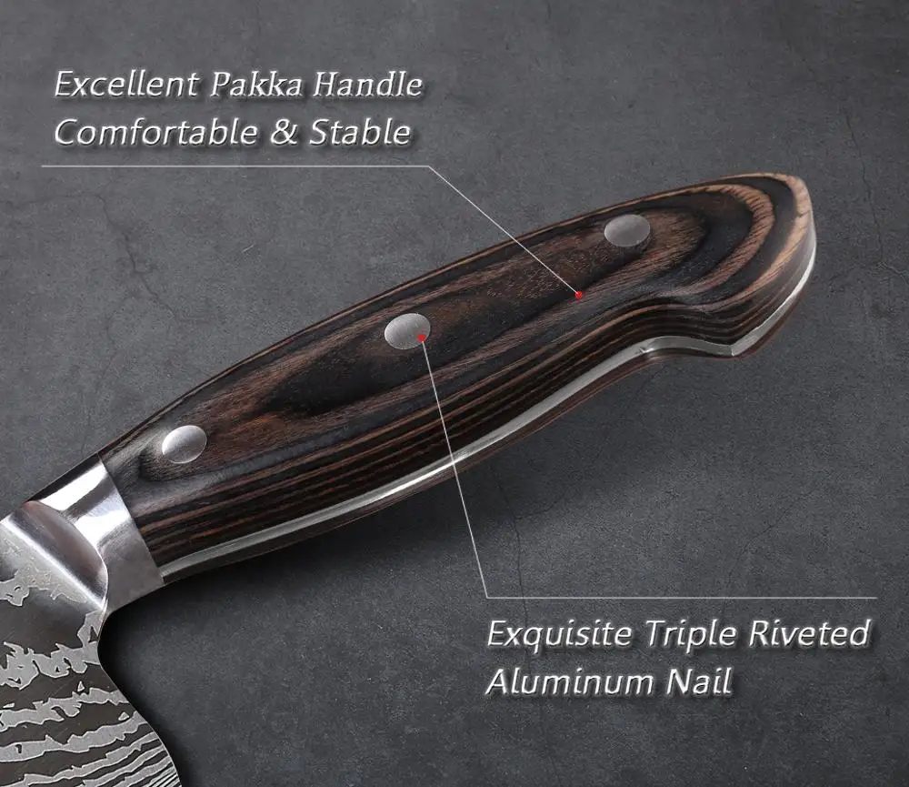 7 дюймовые кухонные ножи лазерный дамасский узор нож японский профессиональный