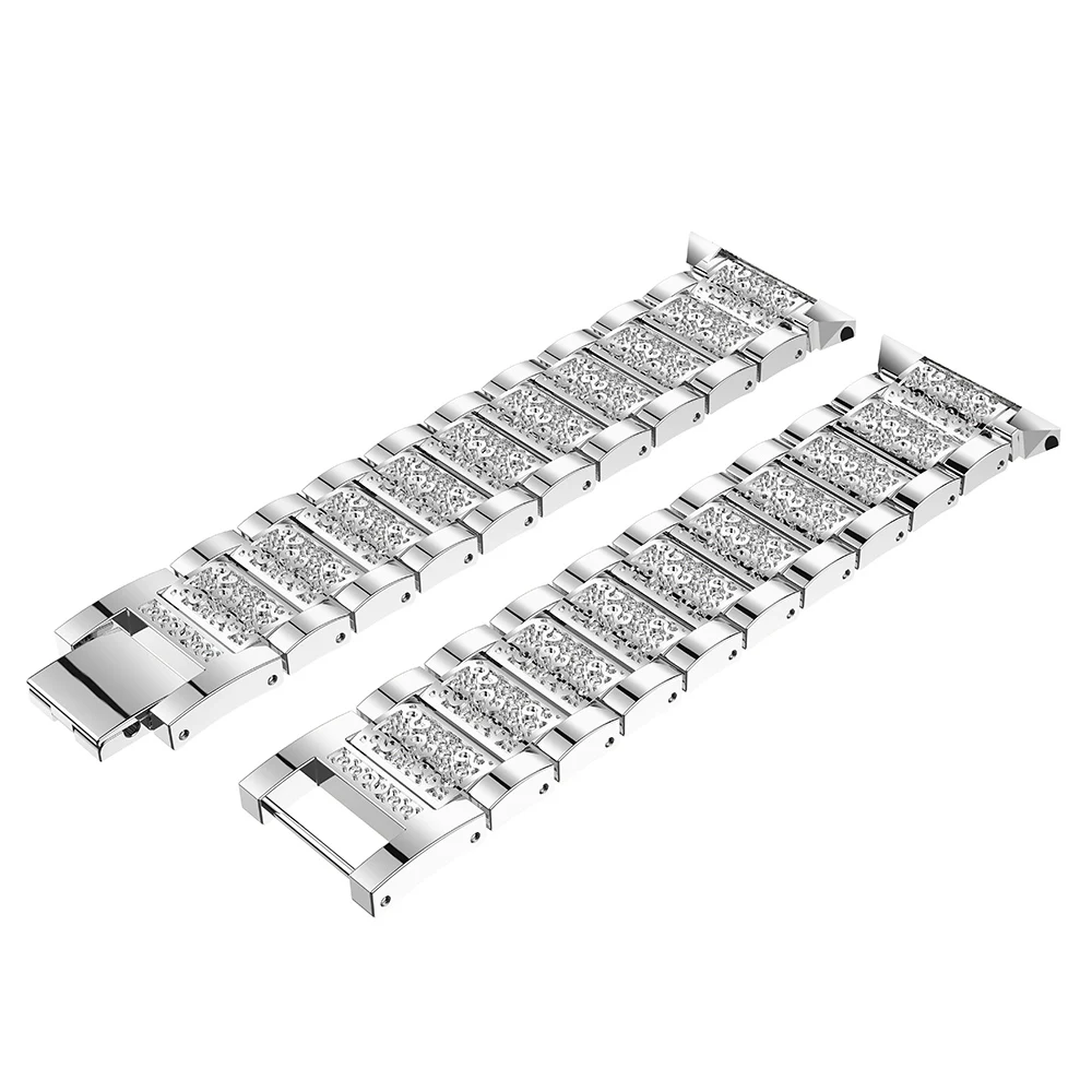 

Luxury strap Rhinestone stainless steel watchband with frame For Fitbit Blaze smart Watch new band bracelet watch Accessories