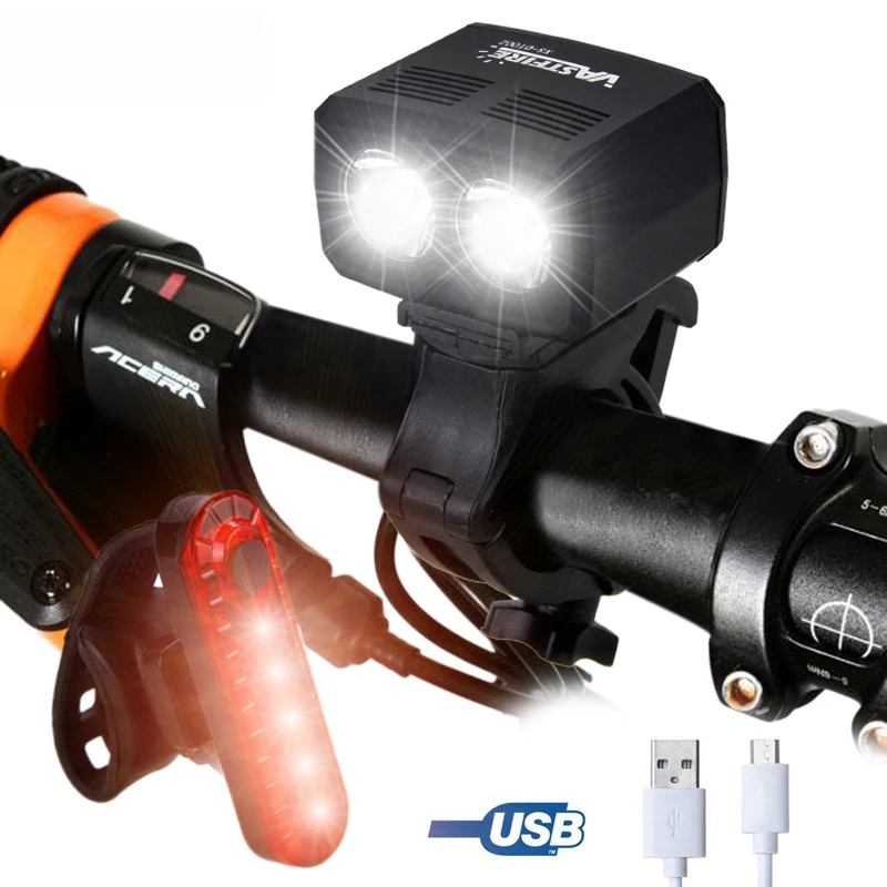 Водонепроницаемая USB фара велосипедная Лампа 2X XM L T6 светодиодный велосипедный