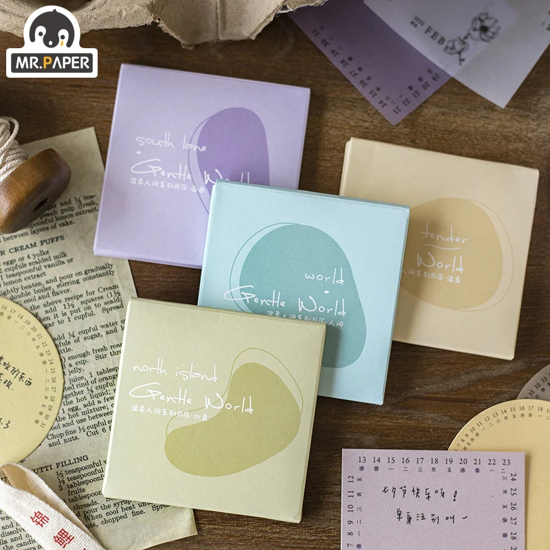 

Mr. Paper 4 дизайн Ins Wind Gentle World Series календарь материал блокнот украшение в виде листьев школьные офисные принадлежности