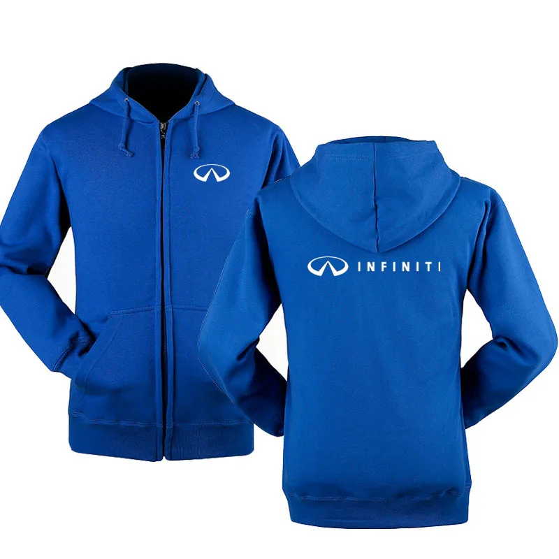 Свитшот на молнии с капюшоном и логотипом Infiniti Зимние толстовки куртка хлопковое