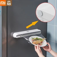 new xiaomi youpin cling film cutting box wall mounted suction cup adjustable plastic wrap cutter home kitchen food storage tools