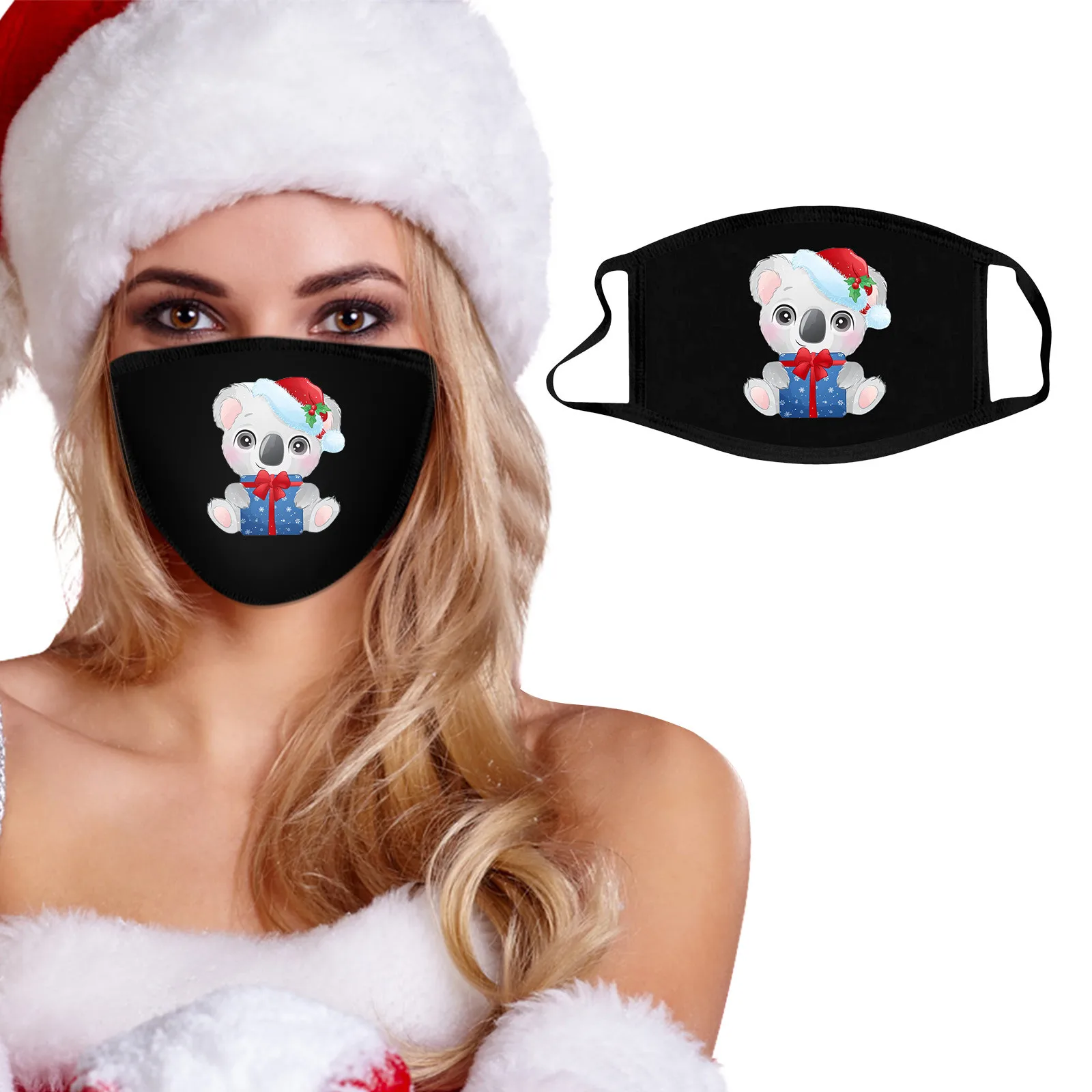 

Adult Washable Merry Christmas Mask Funny Fabric Mouth Cover Reusable For Women Dustproof Face Mask New Years Gif Mscara