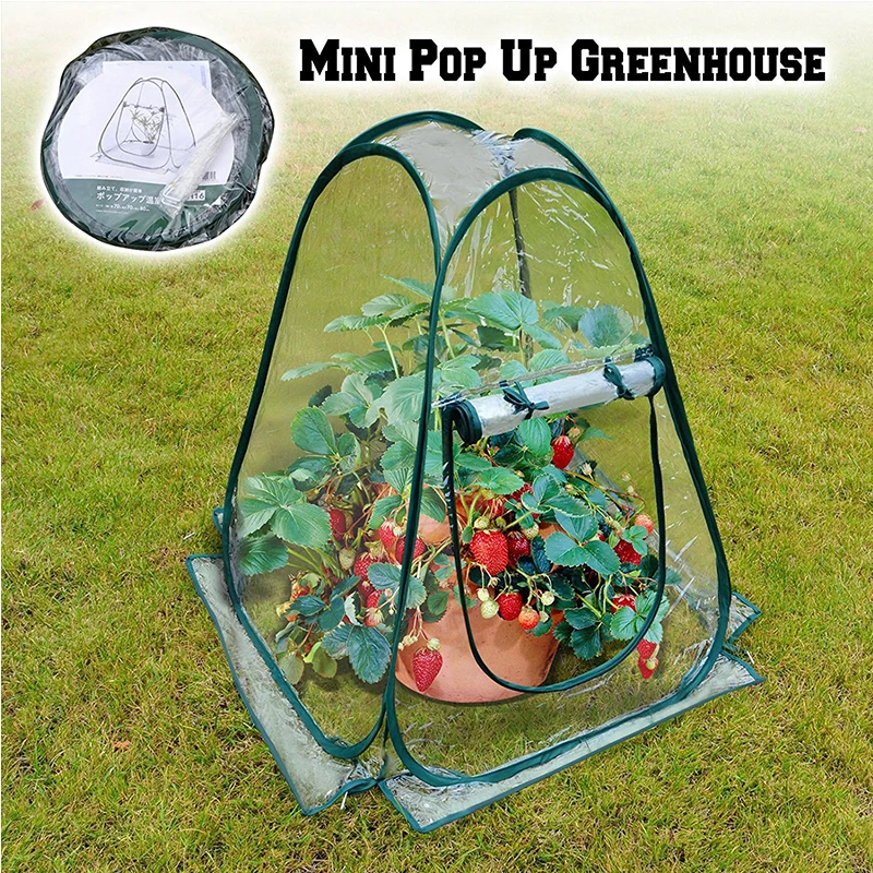 

Mini Waterproof Greenhouse Cover Plant Shed Portable Thermal Insulation Flower Pot Cover House Sunscreen Movable Storage Room