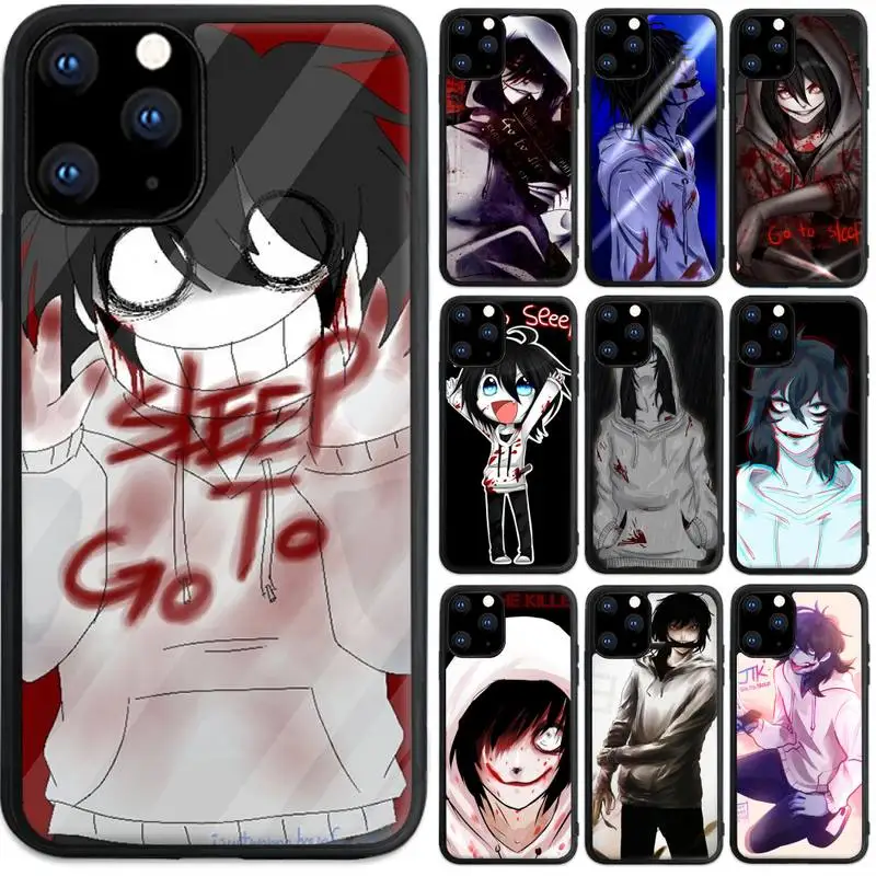 

Hot Jeff The Killer go to sleep anime Phone Case For Iphone SE 2020 6 6s 7 8 plus X Xr XS 11 12 13 Mini Pro Max PC Fundas Cover