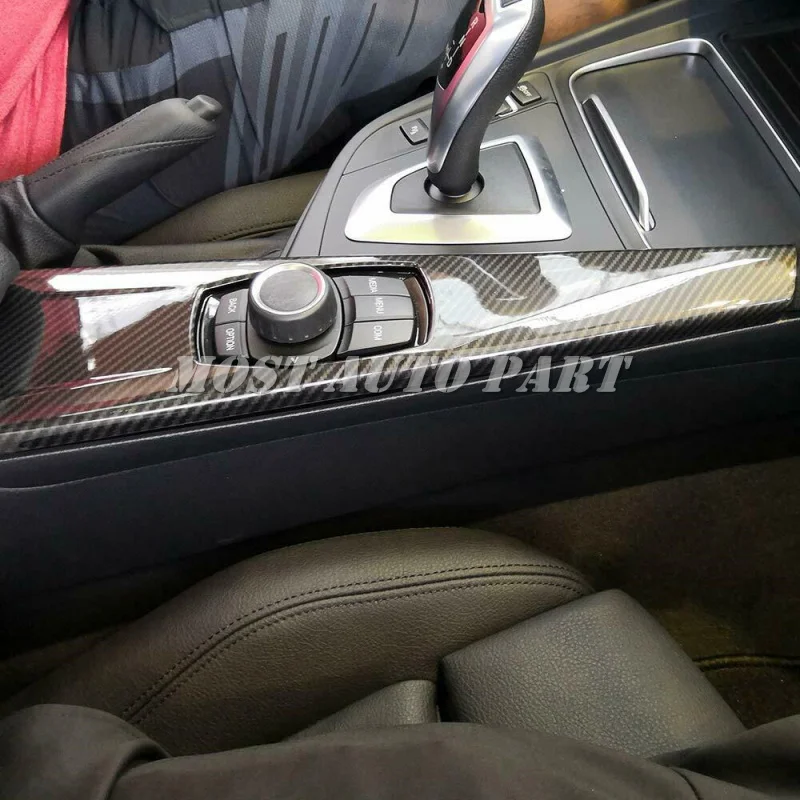 

ABS Plastic Carbon Fiber Interior Multimedia Panel Cover For BMW 3 4 Series F30 F33 F34 F36 2013-2018 1pcs LHD Car Decoration