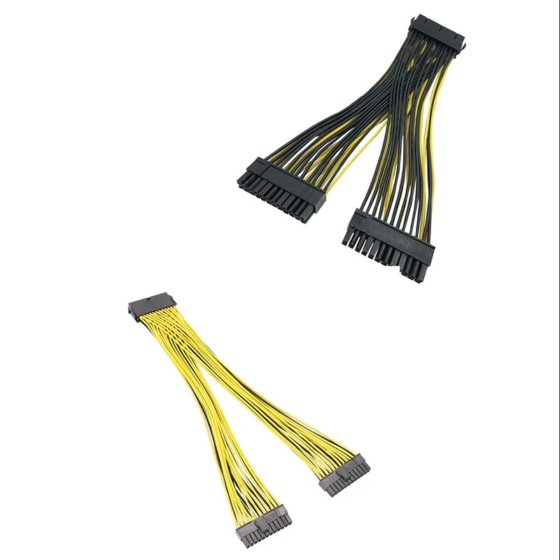 

20 + 4Pin двойной PSU Питание кабель 24Pin блок питания ATX удлинительные кабели адаптера материнской платы 18AWG линия для шахтер