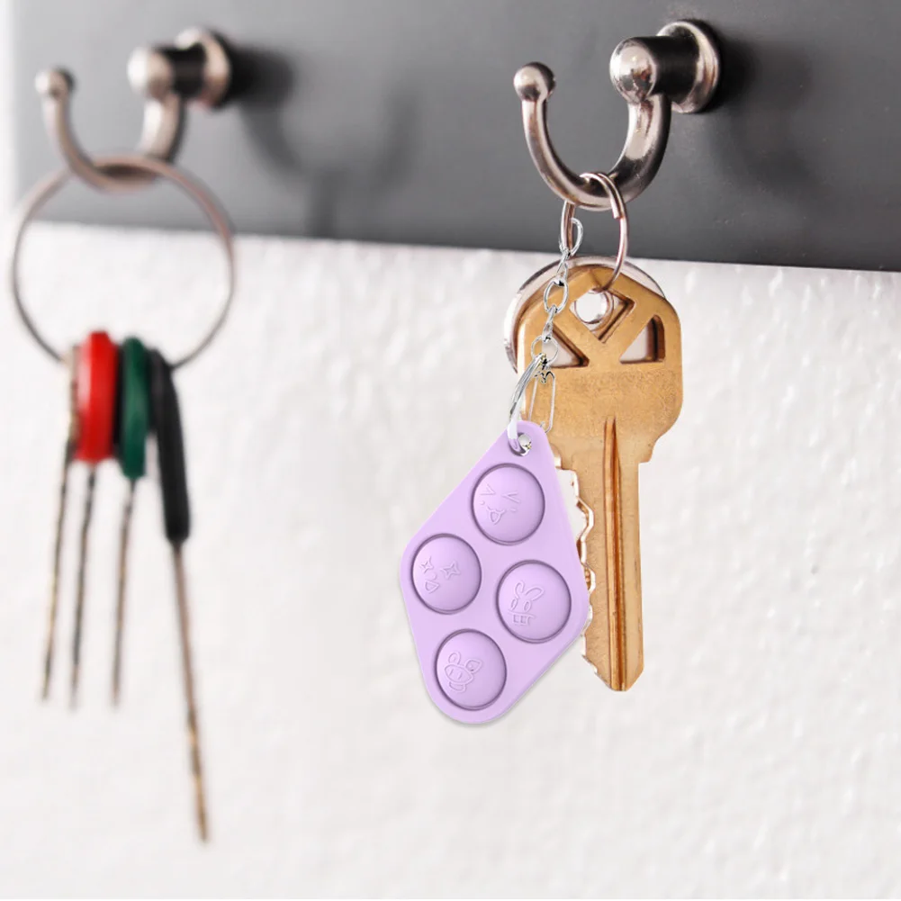 Juguete antiestr&eacute;s de silicona con hoyuelos simples, llavero de burbujas, juguete de descompresi&oacute;n-3