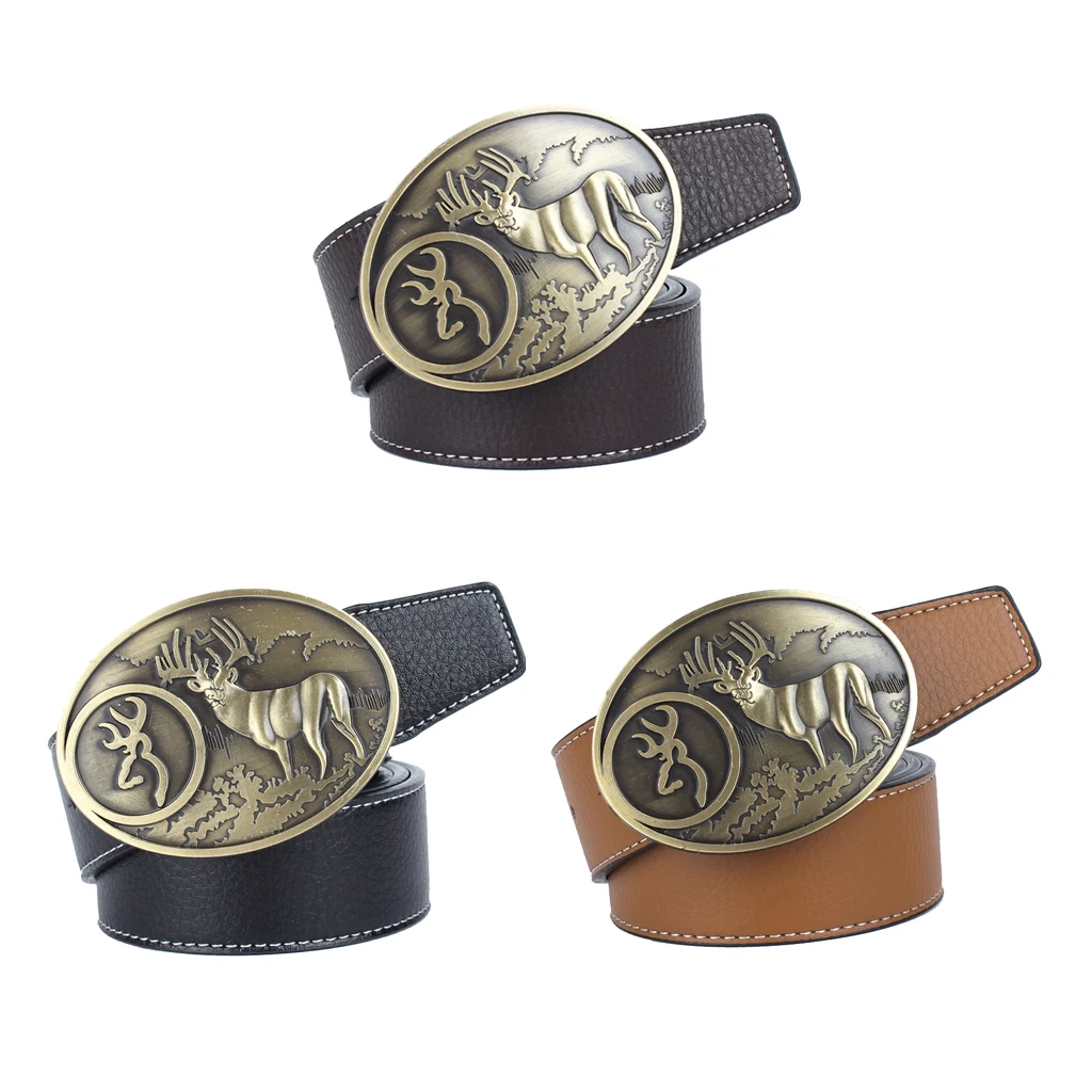 

Men Women Belt Leather Waist Strap Waistband Black/Dark Coffee/Light Coffee