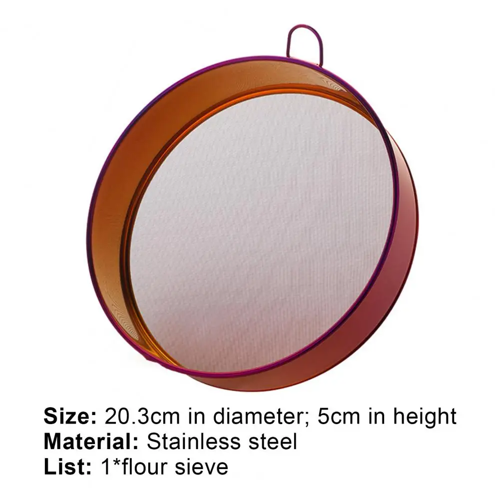 

Hot Sales Flour Sieve Anti-rust Portable Lightweight Round Flour Sieve Powder Sifter Mesh Baking Tool for Home