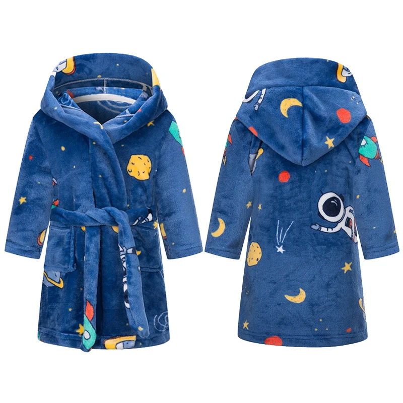 

Kids Sleepwear Robes Flannel Winter Children Bath Robe Infant Pijamas Nightgown For Boys Girls Pajamas Baby Clothes 1-8 Years