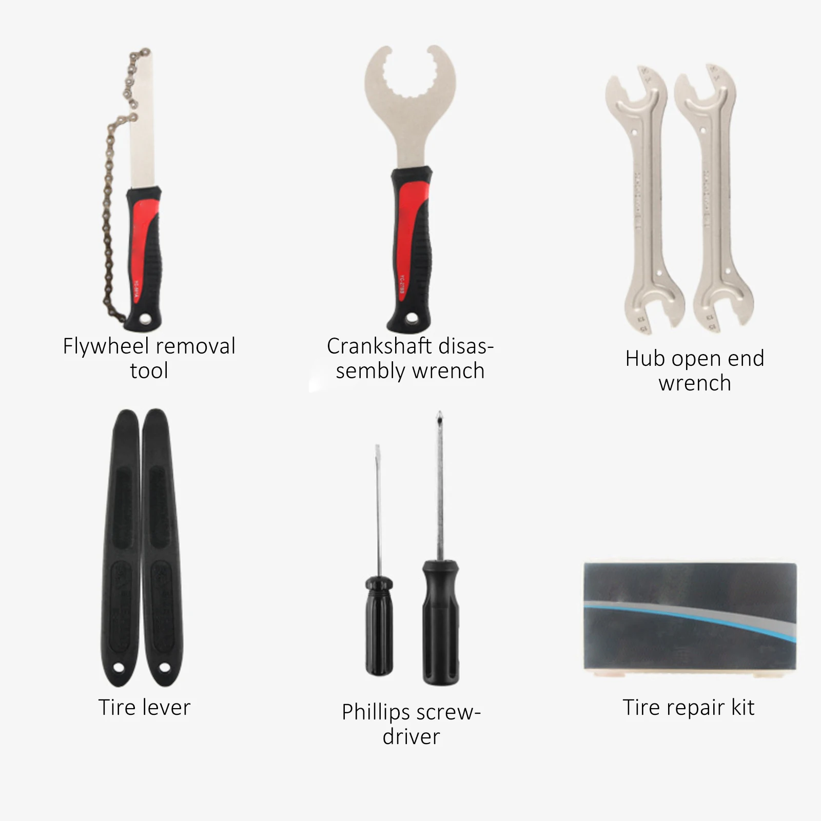 

18 in 1 Bicycle Service Tool Kit for BB Bottom Bracket Crank Freewheel Hub Pedal Spoke Chain Tube Repair Tool Accessories