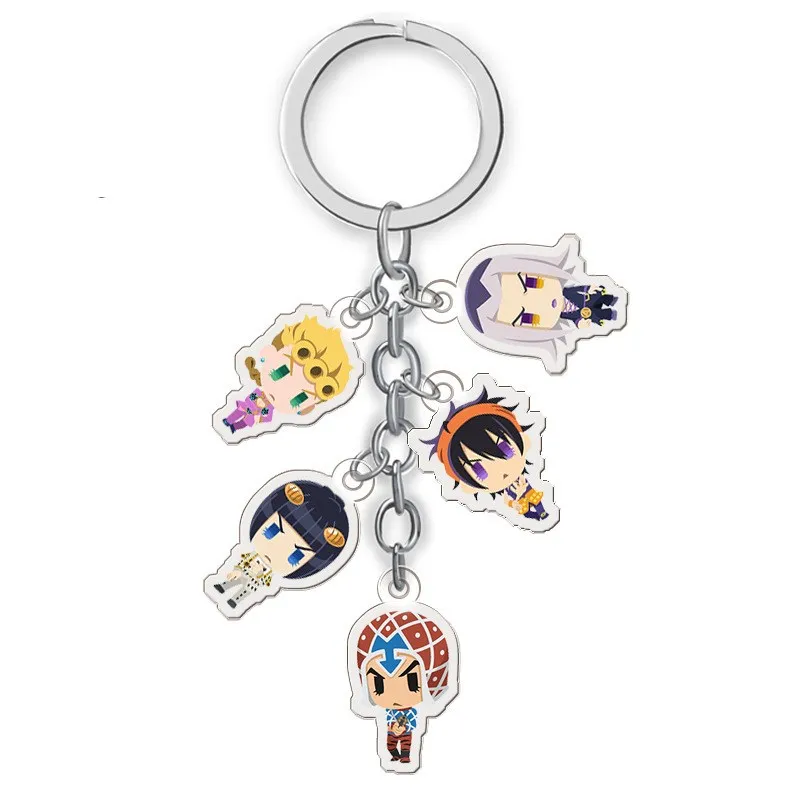 

Anime Jojos Bizarre Adventure Keyring Small Cartoon Figure Acrylic Bag Pendants Keychain