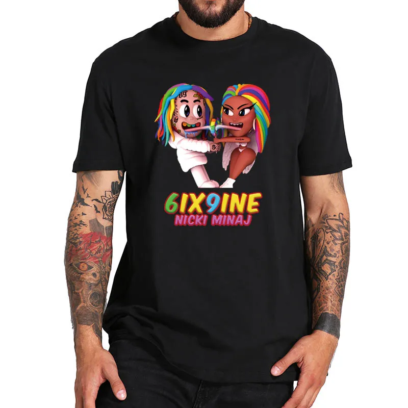6ix9ine футболка с Nicki Minaj TROLLZ вырезом лодочкой летние базовые 100% хлопковые топы
