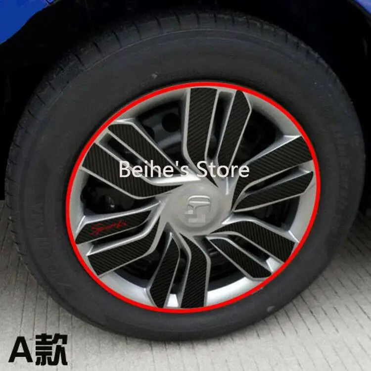 

For Honda Fit Carbon Fiber Car Wheels Mask Decal Stickers Sports Grade /A style