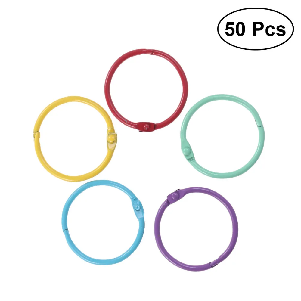 

50Pcs Metal Book Rings Loose Leaf Binder Book Binder Hoops Office Binding Supplies
