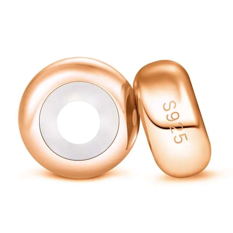 gold spacer bead DALARAN 2 шт./партия 925 пробы серебряные пробки Бусины Подходят Шарм Diy браслет и браслет для женщин для производства аутентичной бижутерии - Цвет: gold spacer bead