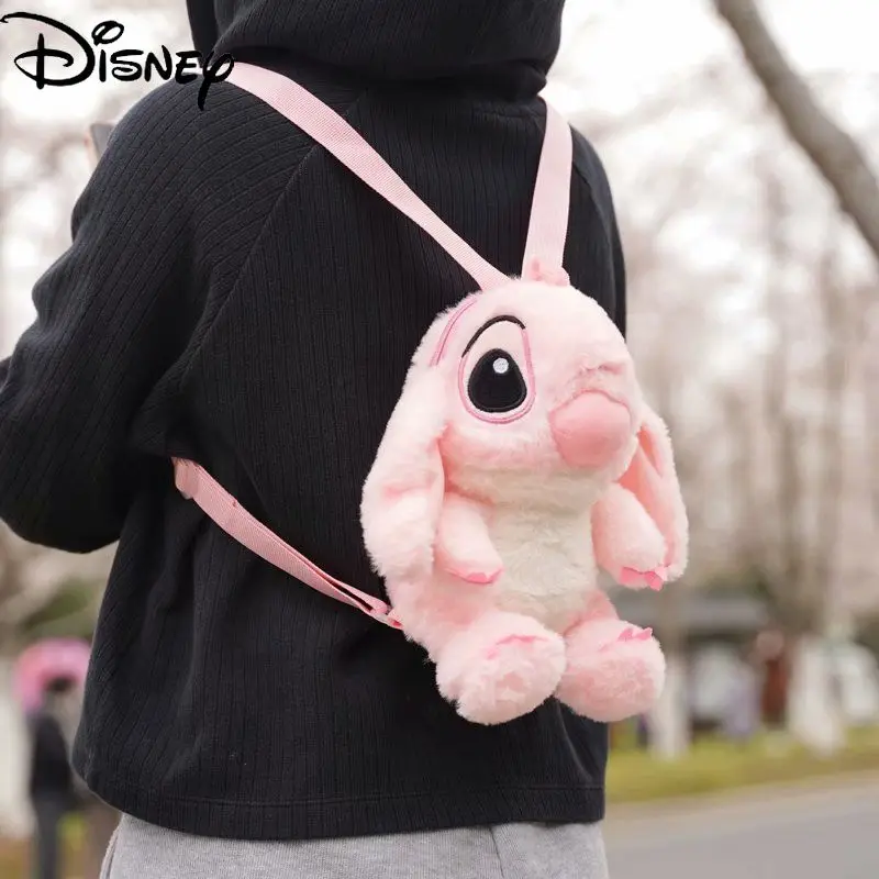 

Disney Cute Cartoon Stitch Plush Zipper Washable Backpack All-match Children's Backpack