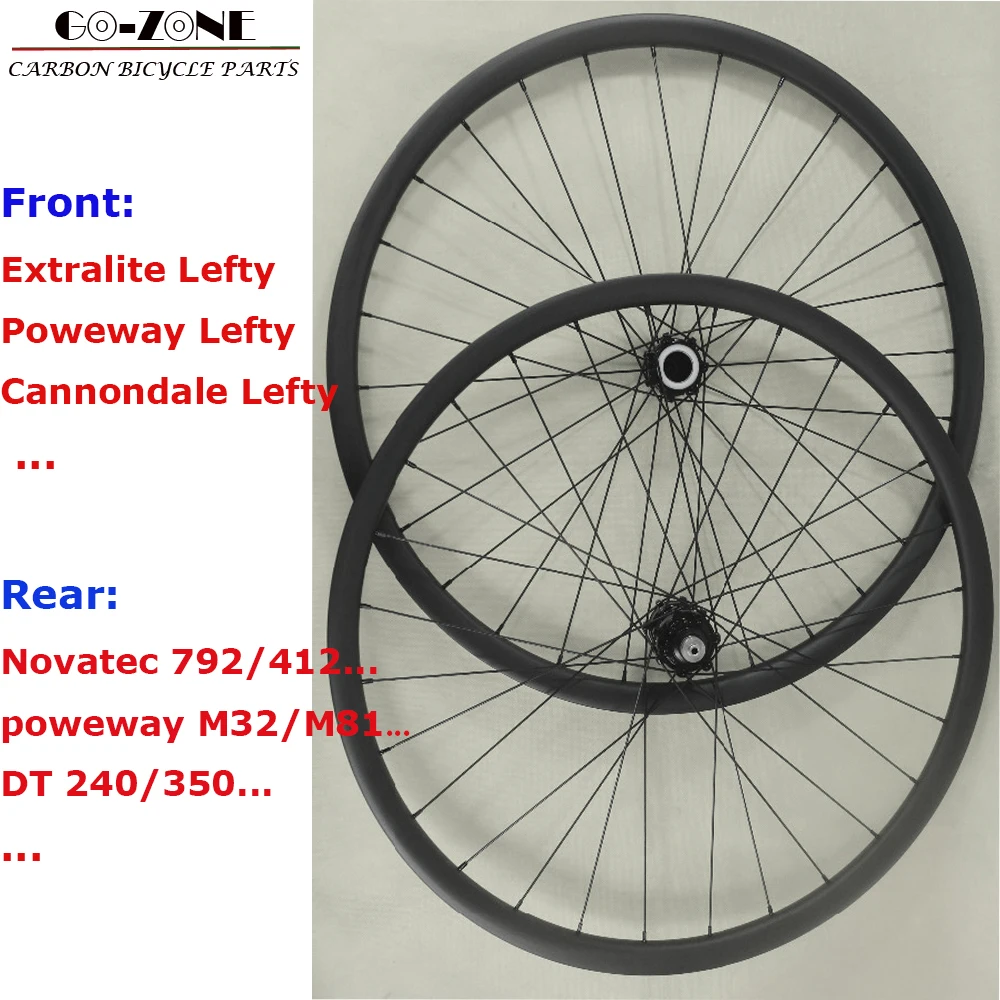 mtb wheels carbon 29er front lefty 1.0 / 2.0 rear novatec/powerway/fast ace/dt 29&quot wheelset clincher tubeless 29 | Спорт и
