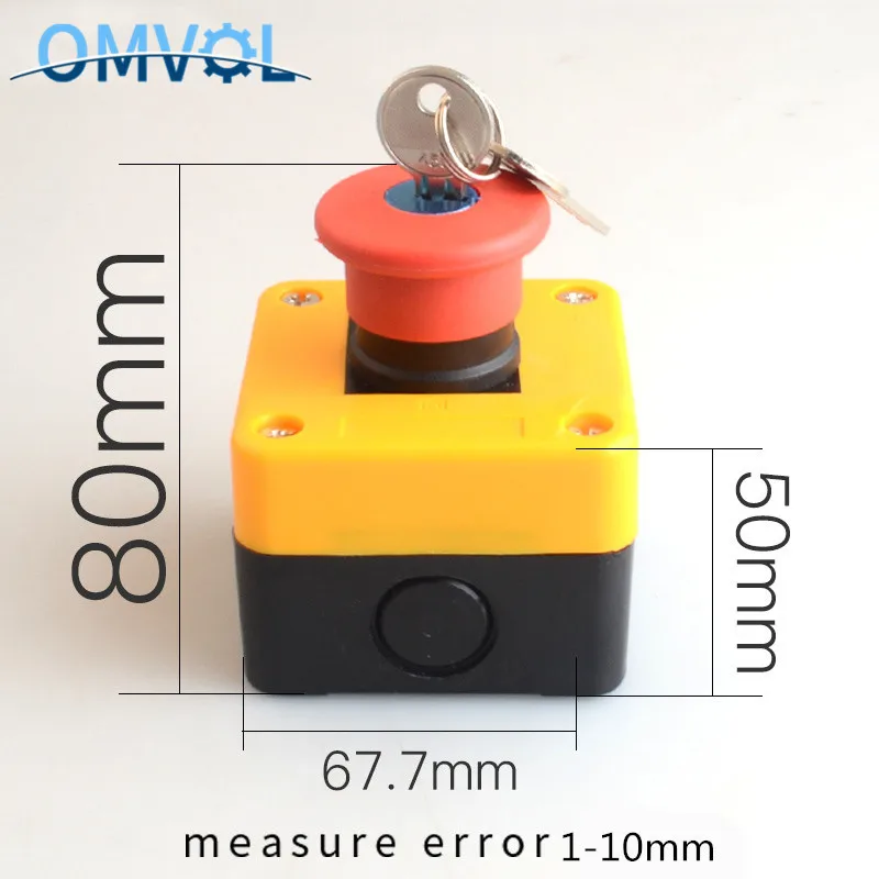 1 шт. Кнопка аварийной остановки e stop кнопка коробка ключ гриб
