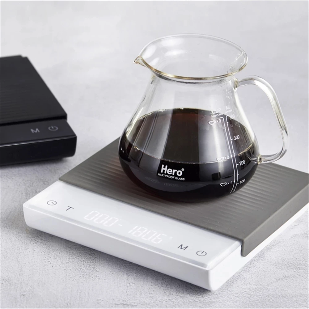 

Цифровые Смарт-весы Hero с таймером, водонепроницаемые портативные точные электронные кухонные весы для кофе, черные, белые, USB, 3 кг/0,1 г