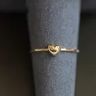 ТВЕРДОЕ ЗОЛОТО 9 к 3D Сердце любовное кольцо, минималистичное изящное минималистичное простое укладываемое кольцо, изысканная Золотая кольцо, эффектное кольцо-солитер Gif