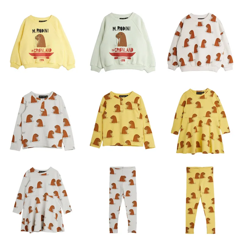 

Children's Long-sleeved Sweatshirt Clothes Pants Set 21MR Autumn New Girls' Dresses Tops Pants Long-sleeved Sets Children's Sets