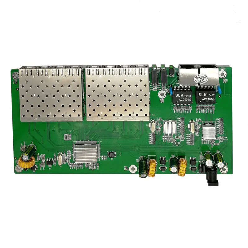 Волоконно-оптический коммутатор 8 SFP solt 2 RJ45 Gigabit Ethernet PCBA плата медиаконвертер 10/100/1000 м utp 8 Порт 1,25G SFP