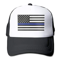 american thin blue line flag baseball cap mesh back snapback trucker hat for menwomen