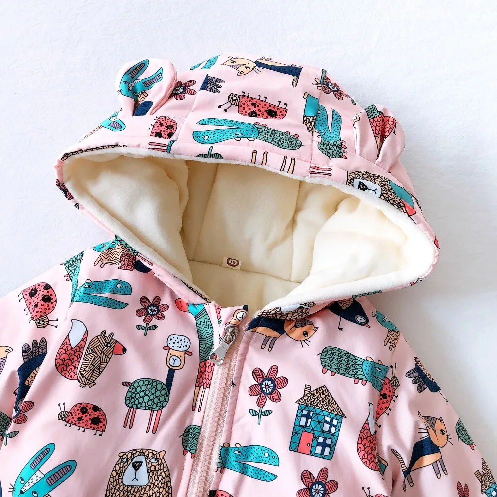 Одежда для детей 1-4 лет; куртка; Новинка года; сезон осень-зима; модная теплая верхняя одежда с капюшоном для маленьких девочек; куртка; пальто; Рождество
