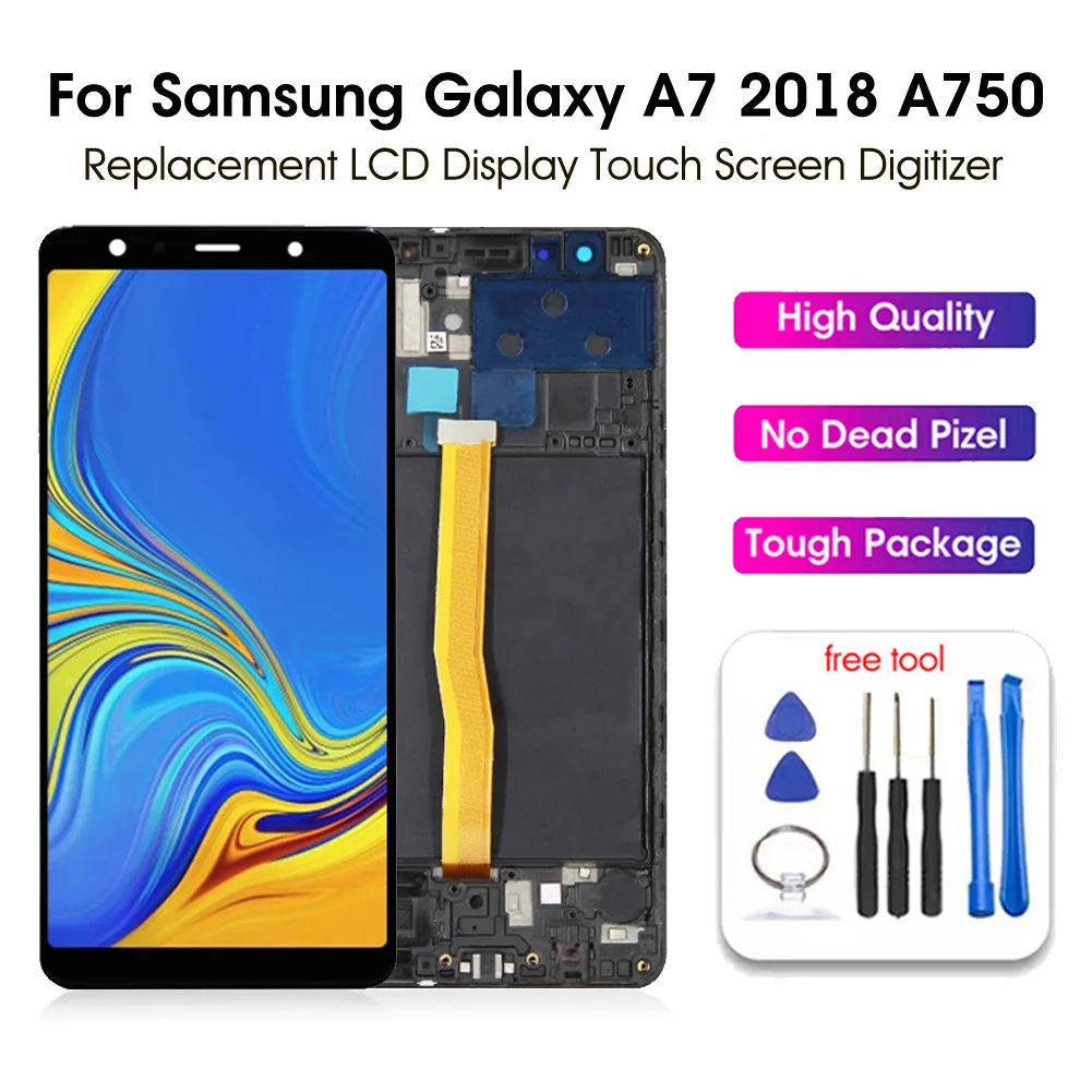 

For Samsung Galaxy A7 2018 A750 Genuine LCD Display Screen Digitizer + Frame