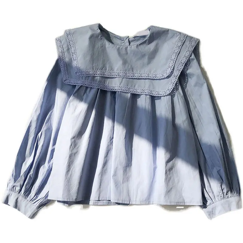 

Blouses Women Preppy Style Simple Fashion Lantern Sleeve Sweet Japanese Schoolgirls Spring Mujer Casual Chic Feminine Cozy Tops