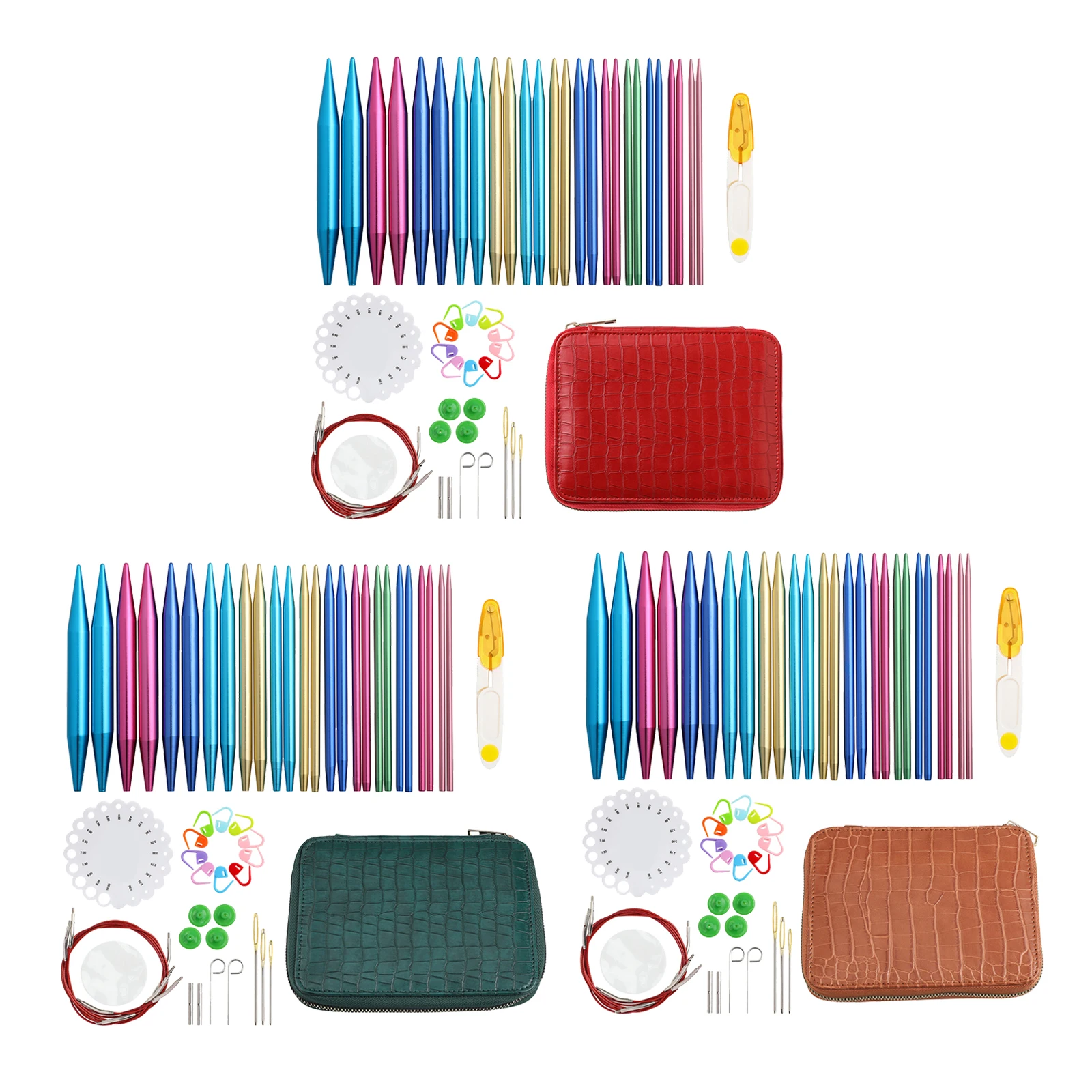 

Высококачественные крючки для вязания, бытовые круговые спицы 2,75 мм-10 мм с основанием для переноски, сумка для рукоделия, набор инструменто...