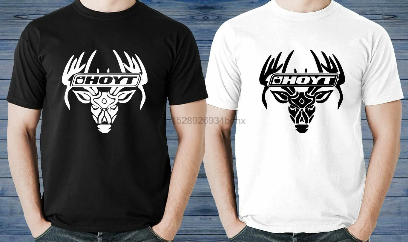Новый HOYT стрельба из лука логотип черный и белый Футболка США Размер S до XXXL ZM1| |