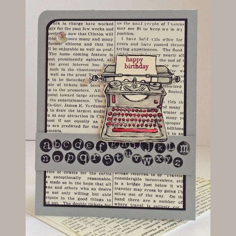 JCarter штампы для резки металла и четкие штампы для Typewriter ремесло печатной машинки буквы нажмите штампы резки трафареты сделать альбомный лист