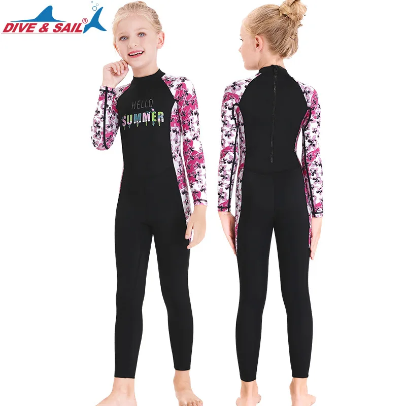 Детские спортивные топы для дайвинга и парусного плавания девочек гидрокостюм с